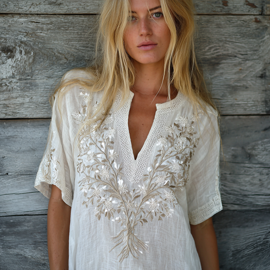 Comstylish Vintage Viking Life Of Tree Celtic Linen Blend Shirt