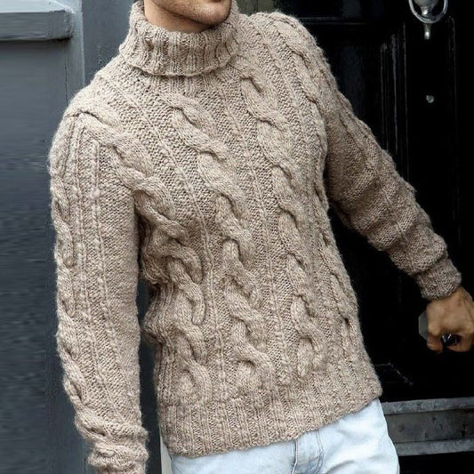 Men's Fairman Island Jacquard Chunky Knit Turtleneck Sweater elevenforest