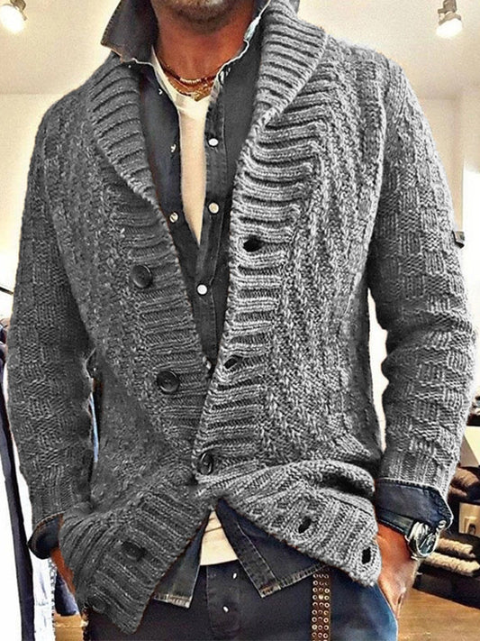 Men's Vintage Lapel Knit Sweater Cardigan elevenforest
