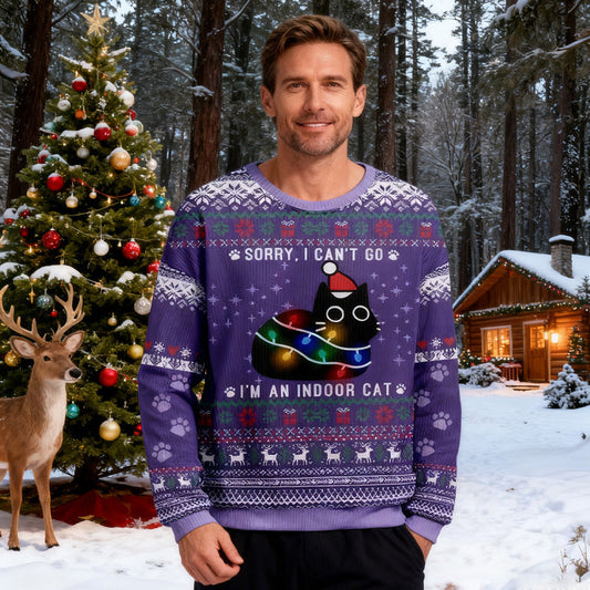 Sorry, I’m An Indoor Cat Christmas Ugly Sweatshirt elevenforest