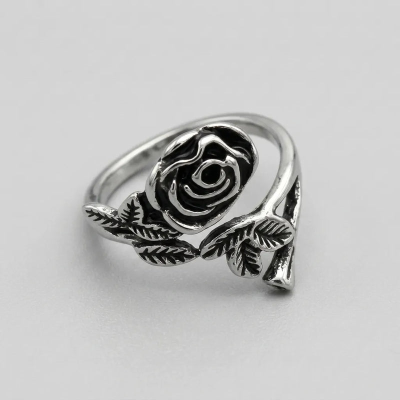 Dark Bloom Thorn Stem Wrap Ring