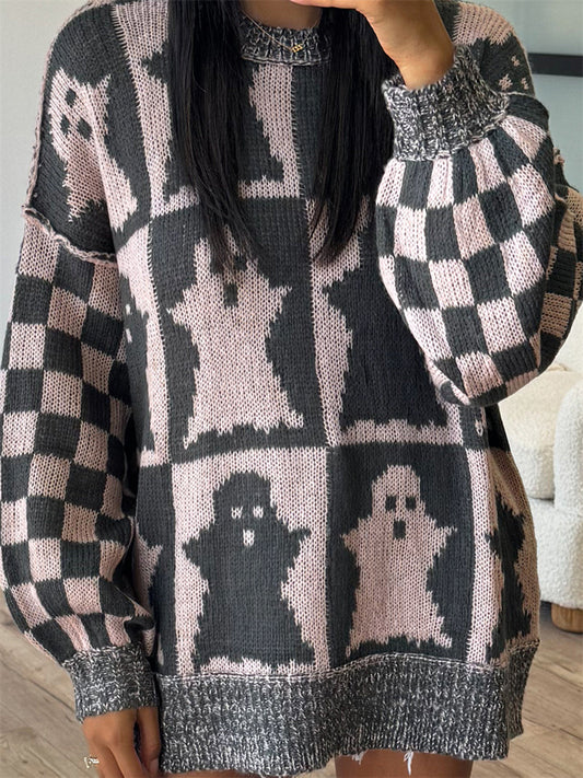 Cristina® | Ghost long-sleeved sweater with low shoulders