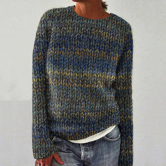 Women's Vintage Colorful Chunky Knit Crochet Art Cozy Sweater artswardrobe