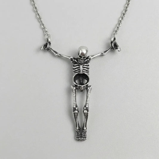Bone Crucifix Gothic Skeleton Necklace