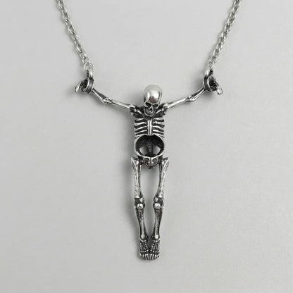 Bone Crucifix Gothic Skeleton Necklace