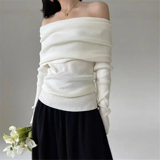Maisie® | Elegant off-the-shoulder knit sweater