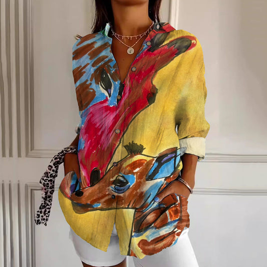 Comstylish Vintage Matching Horse Pattern Women'S Shirt