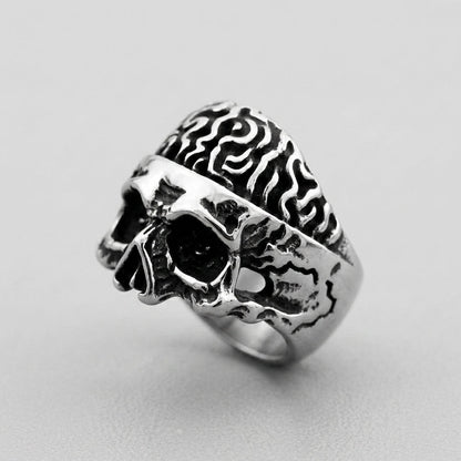 Twisted Flame Skull Signet Ring