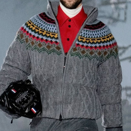 Men's Vintage Fairman Island Patchwork Aran Sweater artswardrobe