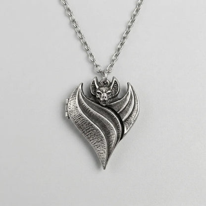 Cursed Bat Gothic Locket Necklace