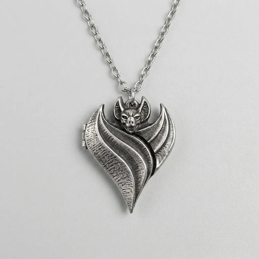 Cursed Bat Gothic Locket Necklace