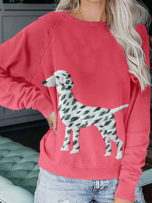 Cute Dalmatian Dog Embroidered Comfy Sweatshirt artswardrobe