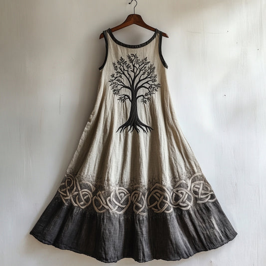 Viking Life Of Tree Celti Art Linen Tank Dress artswardrobe