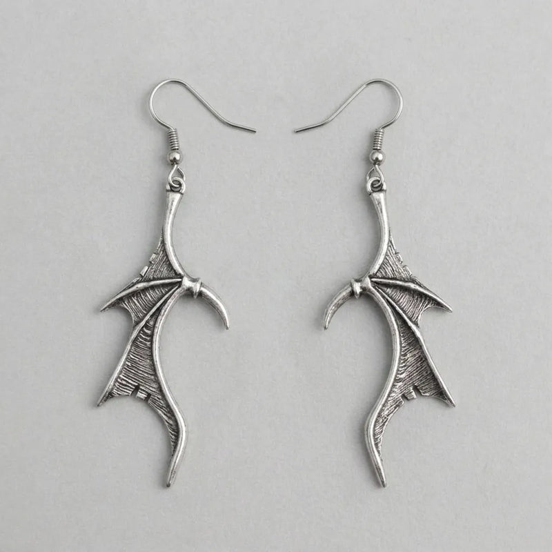 Midnight Dragon Talon Wing Drop Earrings
