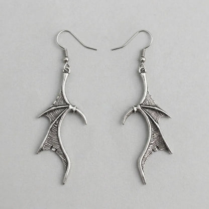 Midnight Dragon Talon Wing Drop Earrings