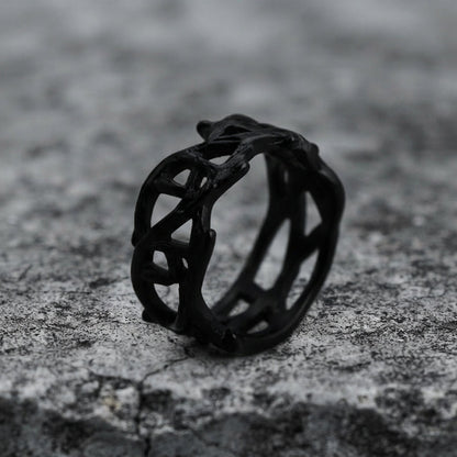 Gothic Black Interlocking Ring