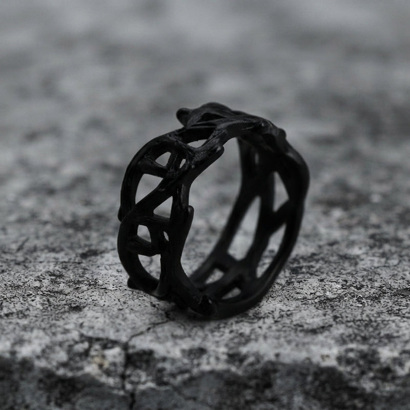 Gothic Black Interlocking Ring