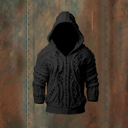 Vintage Fairman Island Sweater Pattern Knitted Hooded Sweater artswardrobe