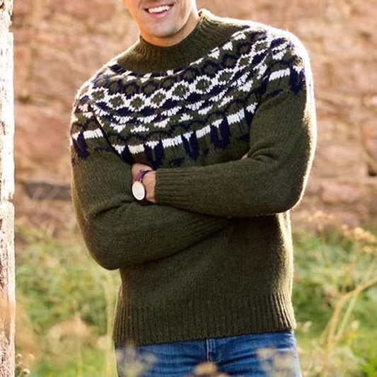 Vintage Jacquard Iceland Crew Neck Sweater artswardrobe