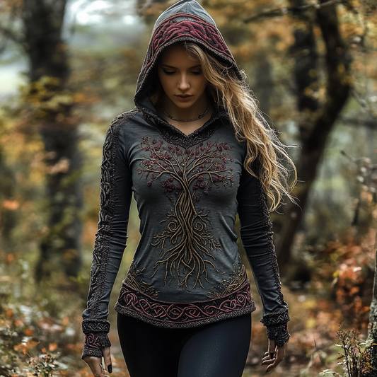Comstylish Viking Tree Of Life Celtic Knot Art Women's Hooded