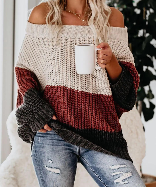 Franca® | Vintage color block print sweater