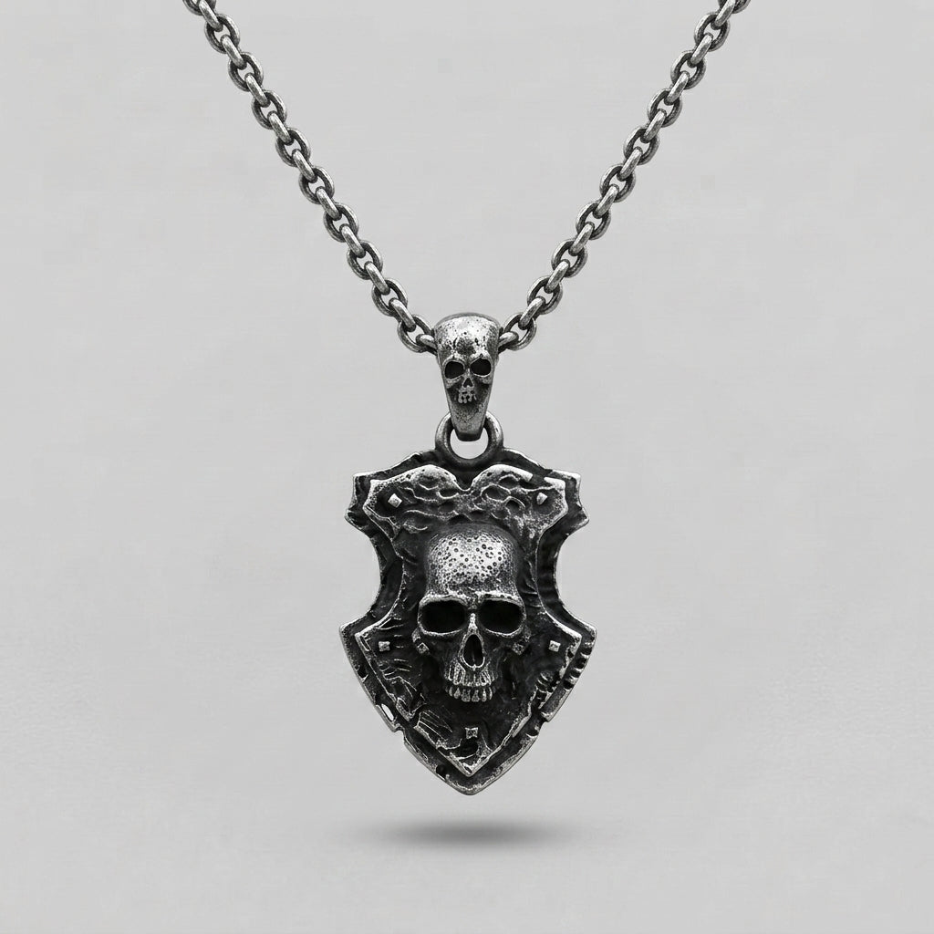 Skull Shield Pendant Necklace