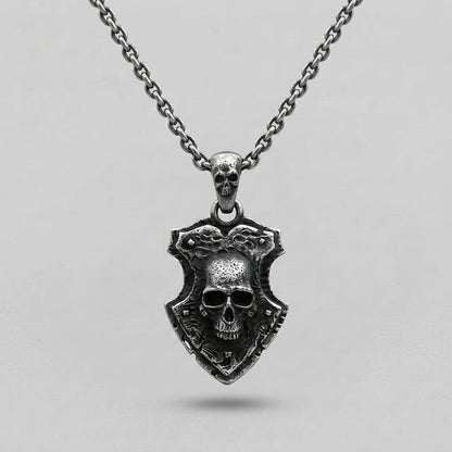 Skull Shield Pendant Necklace