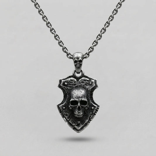 Skull Shield Pendant Necklace