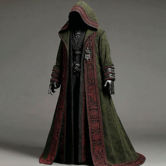 Men's Celtic Knot Patchwork Contrast Color Cape