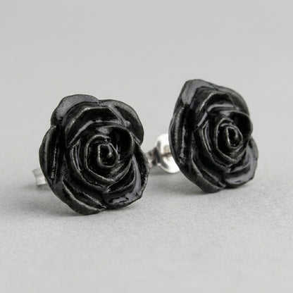 Eternal Black Rose Earrings