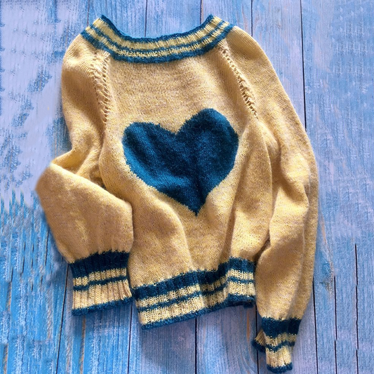 Women's Valentine Heart Love Warmth Cozy Knit Sweater artswardrobe