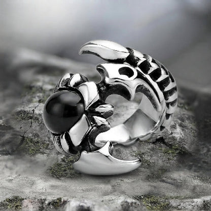 Dragon Claw Ring with Black Onyx Orb