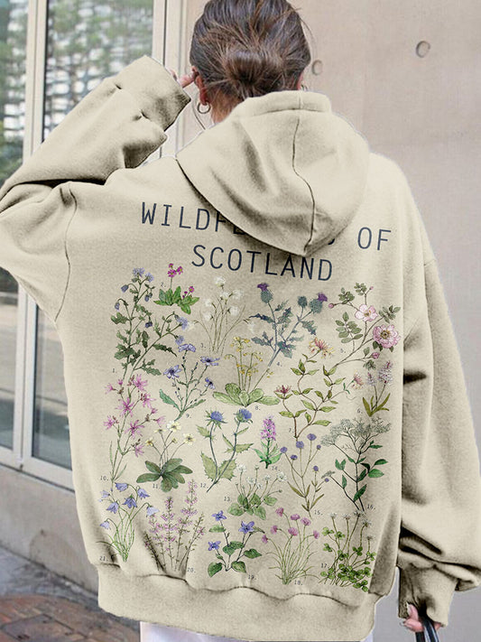 Comstylish Wildflowers Of Scotland Art Pattern Comfy Hoodie