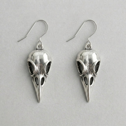 Raven Skull Dark Omen Earrings