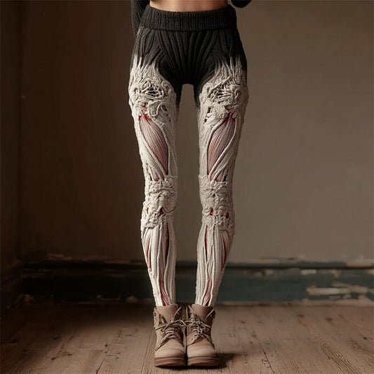 Halloween Muscle Anatomy Art Women's Knit Leggings artswardrobe