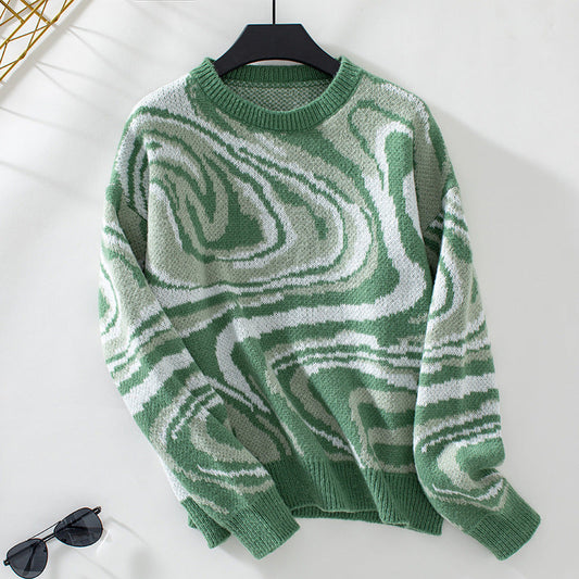 Brenda® | Knitted sweater with a wavy geometric pattern