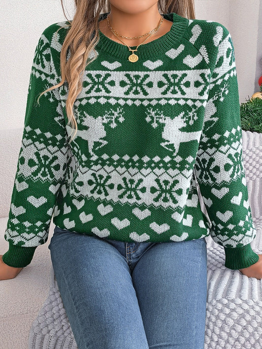 Corina® | Christmas Element crew neck long sleeve sweater