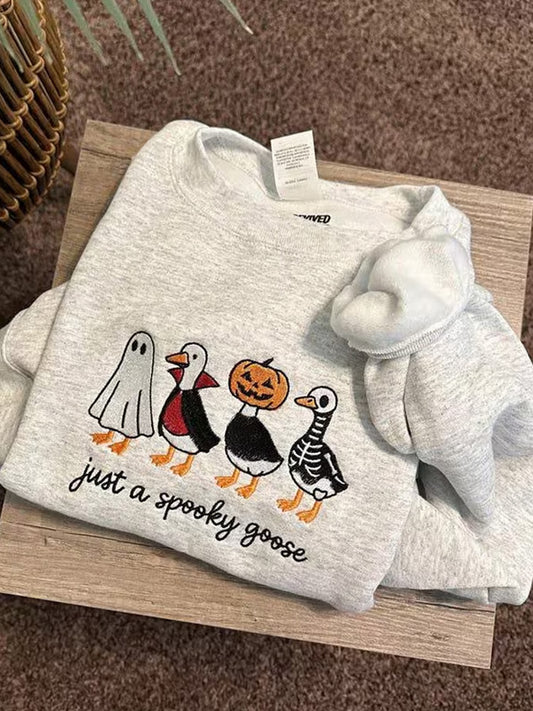 Women's Happy Halloween Spooky Goose Sweatshirt artswardrobe