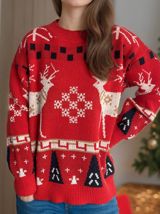 Vittoria® | Christmas Element crew neck long sleeve sweater