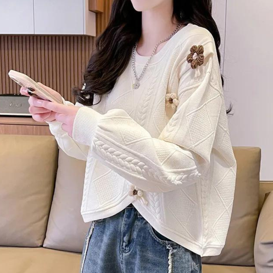 Merced® | Elegant structured floral sweater for women