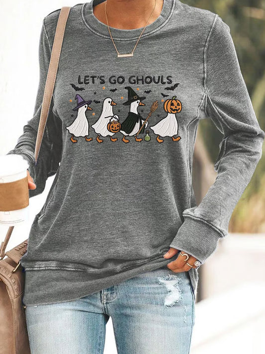 Women's Let's Go Ghouls Goose Sweatshirt artswardrobe