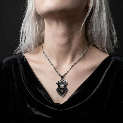 Skull Shield Pendant Necklace