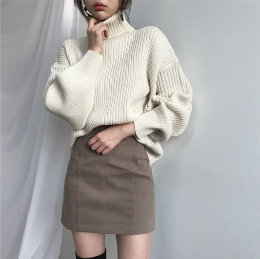 Aurora® | Luxurious turtleneck sweater with balloon sleeves