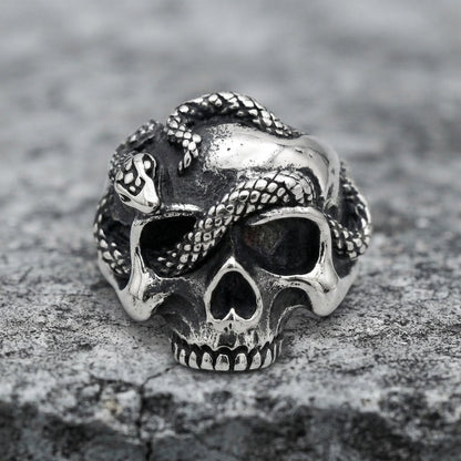 Skull of the Serpent God Ring