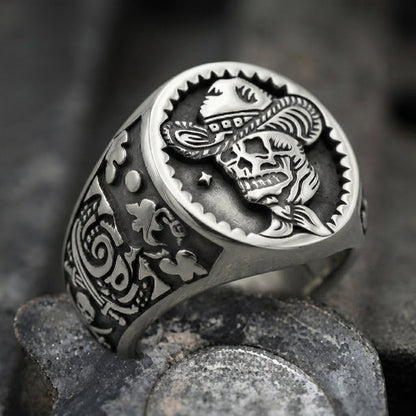 Gothic Cowboy Skull Ring