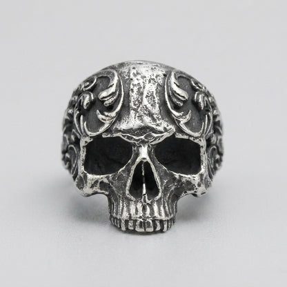 Skull Ring: "Baroque Skull Biker Ring"