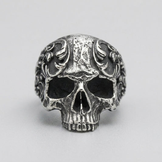 Skull Ring: "Baroque Skull Biker Ring"