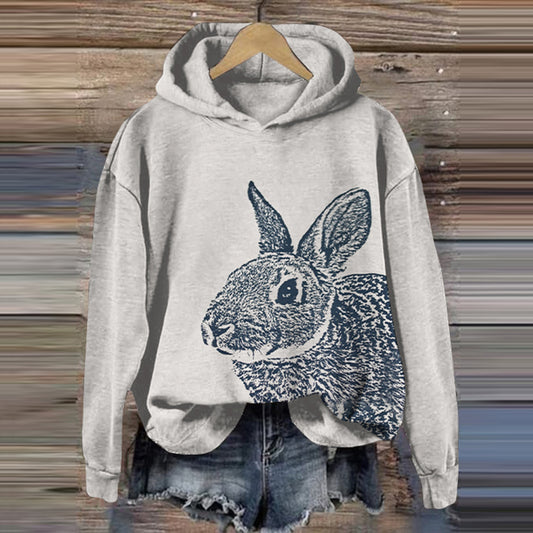 Comstylish Women's Rabbit Japanese Art Casual Hoodie
