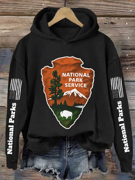 Comstylish Women's Protect Our National Parks Hot Spots Print Hoodie