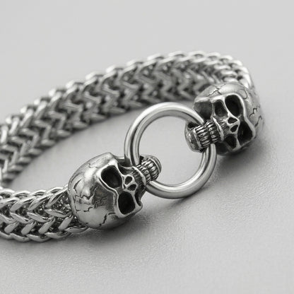 Death King Double Skull Bracelet
